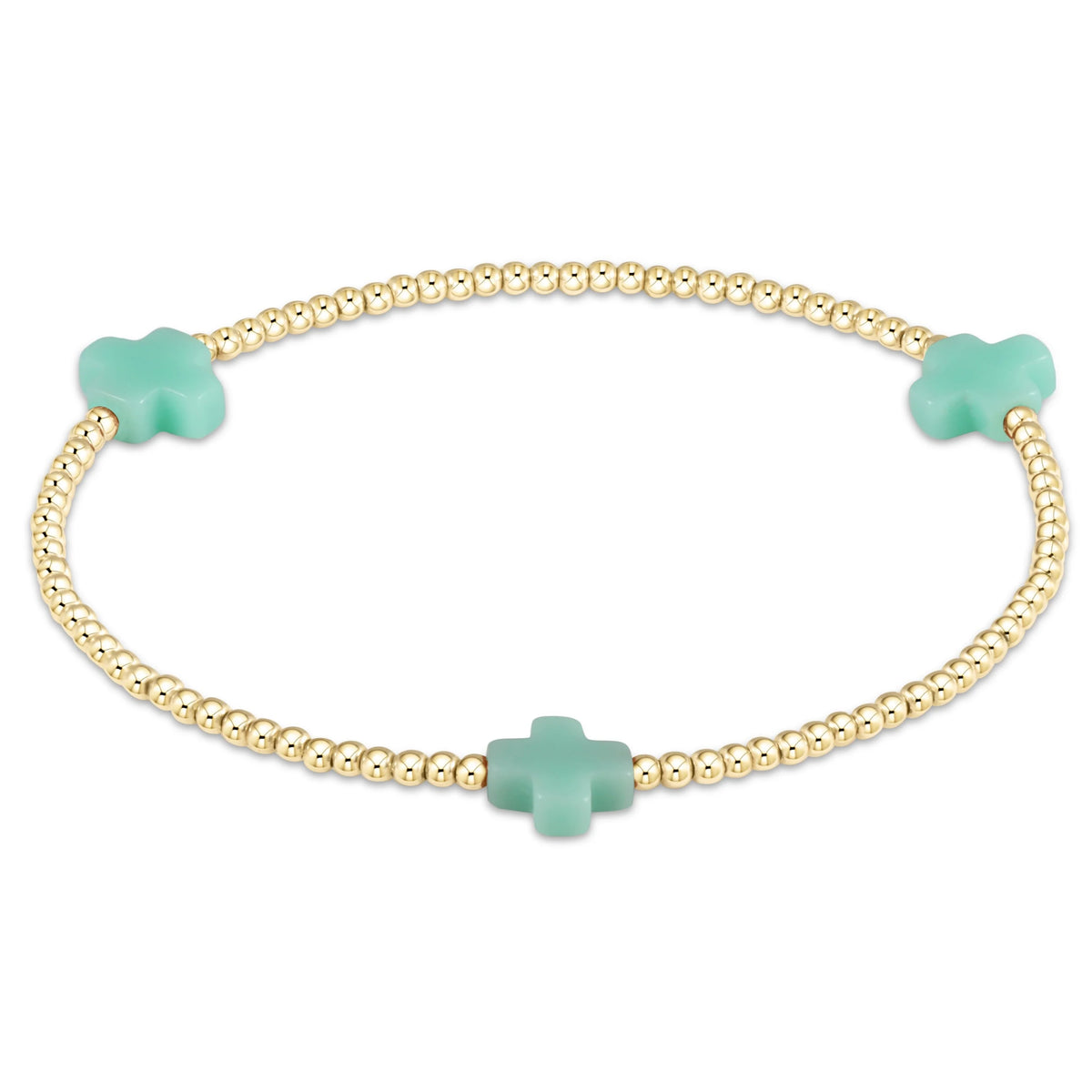 Signature Cross Gold Pattern 2mm Mint Bracelet