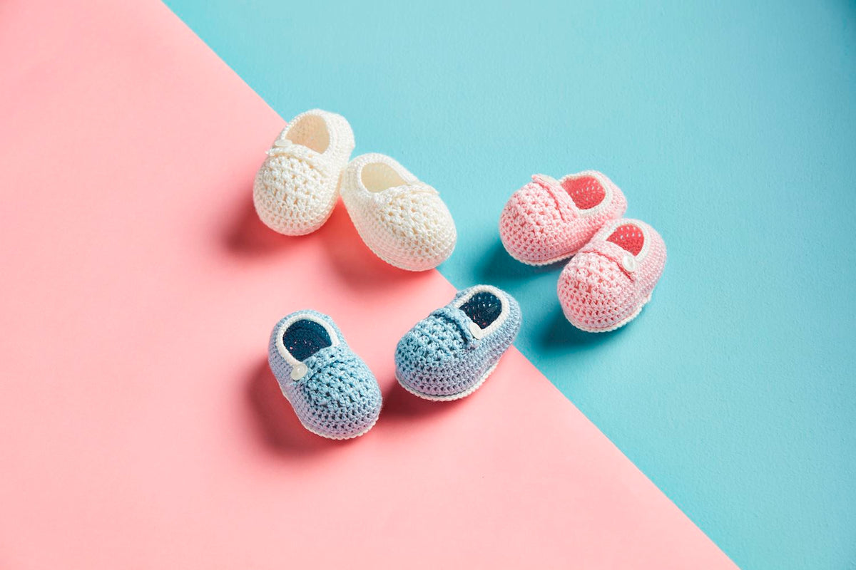 Blue Crochet Baby Booties
