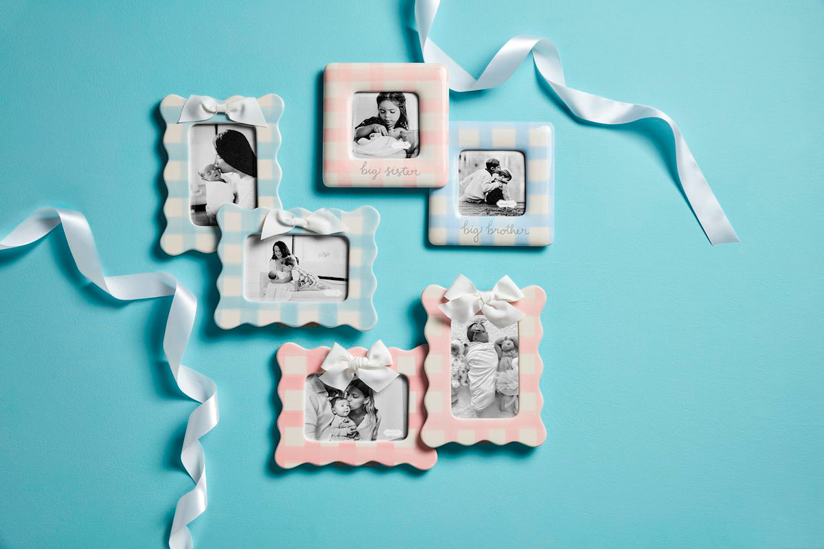 Vertical Blue Bow Frame
