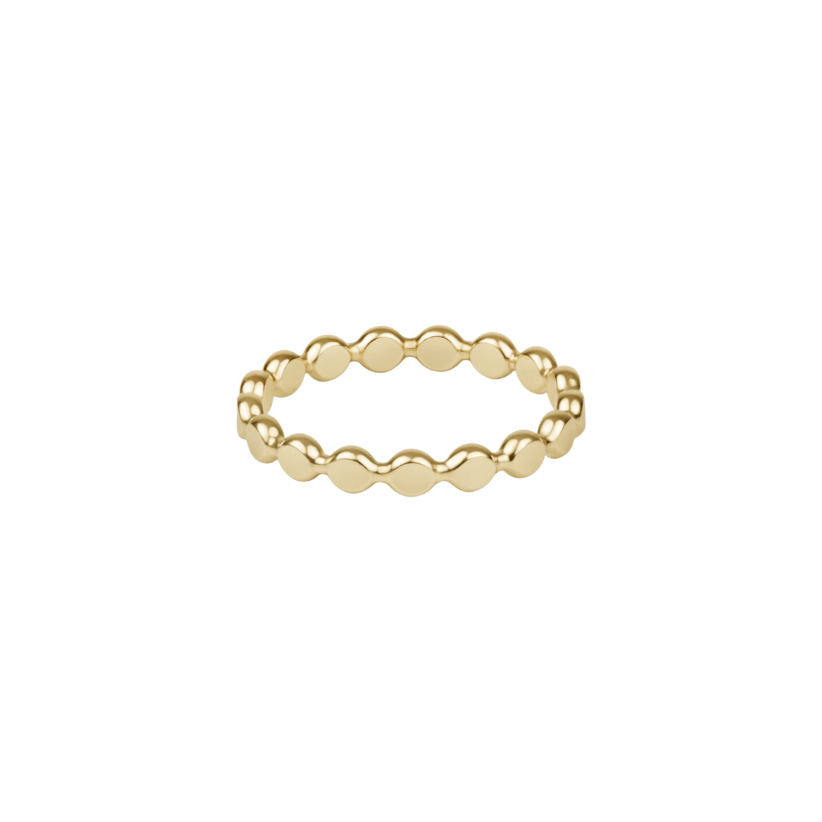 Classic Gold 2.5mm Beaded Disc Ring