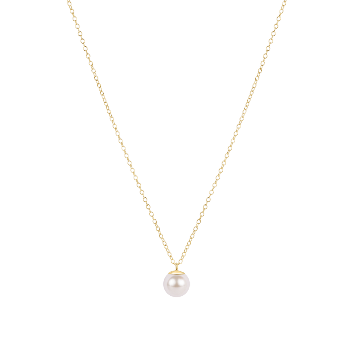 16" Necklace Gold - Classic Pearl 8mm Charm