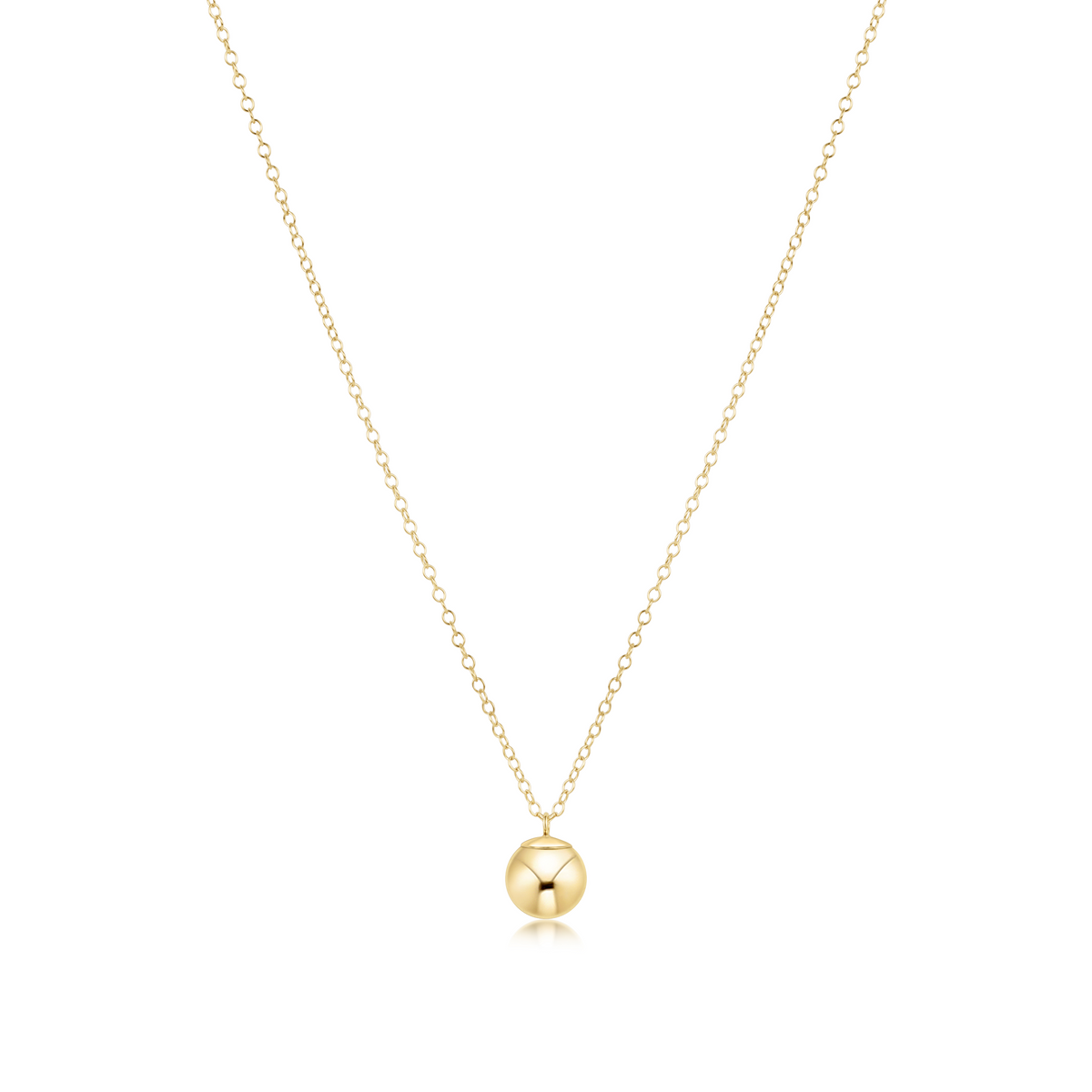 16" Necklace Gold - Classic Gold 8mm Charm