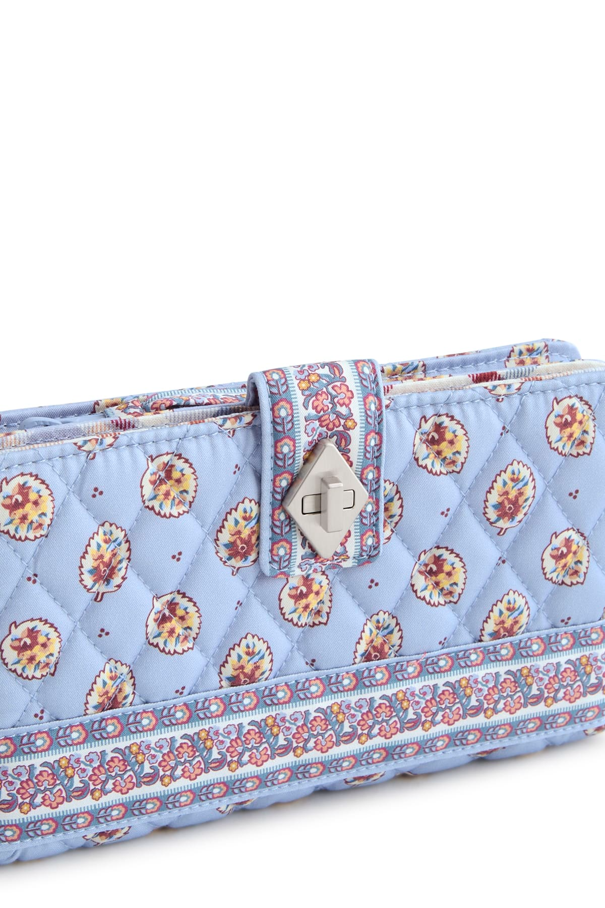 Turnlock Wallet Blue Leaf