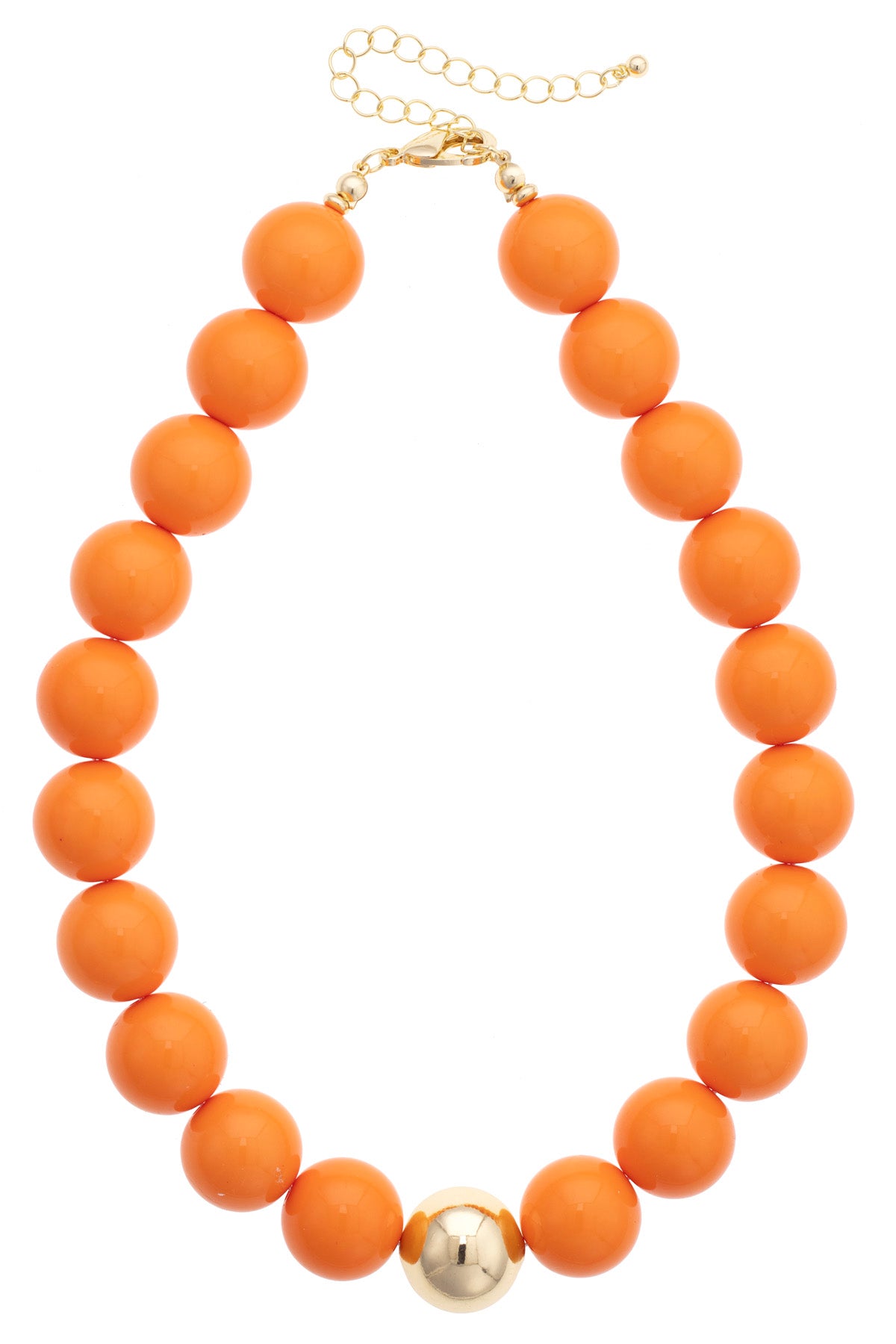 Marjorie Beaded Necklace - Orange