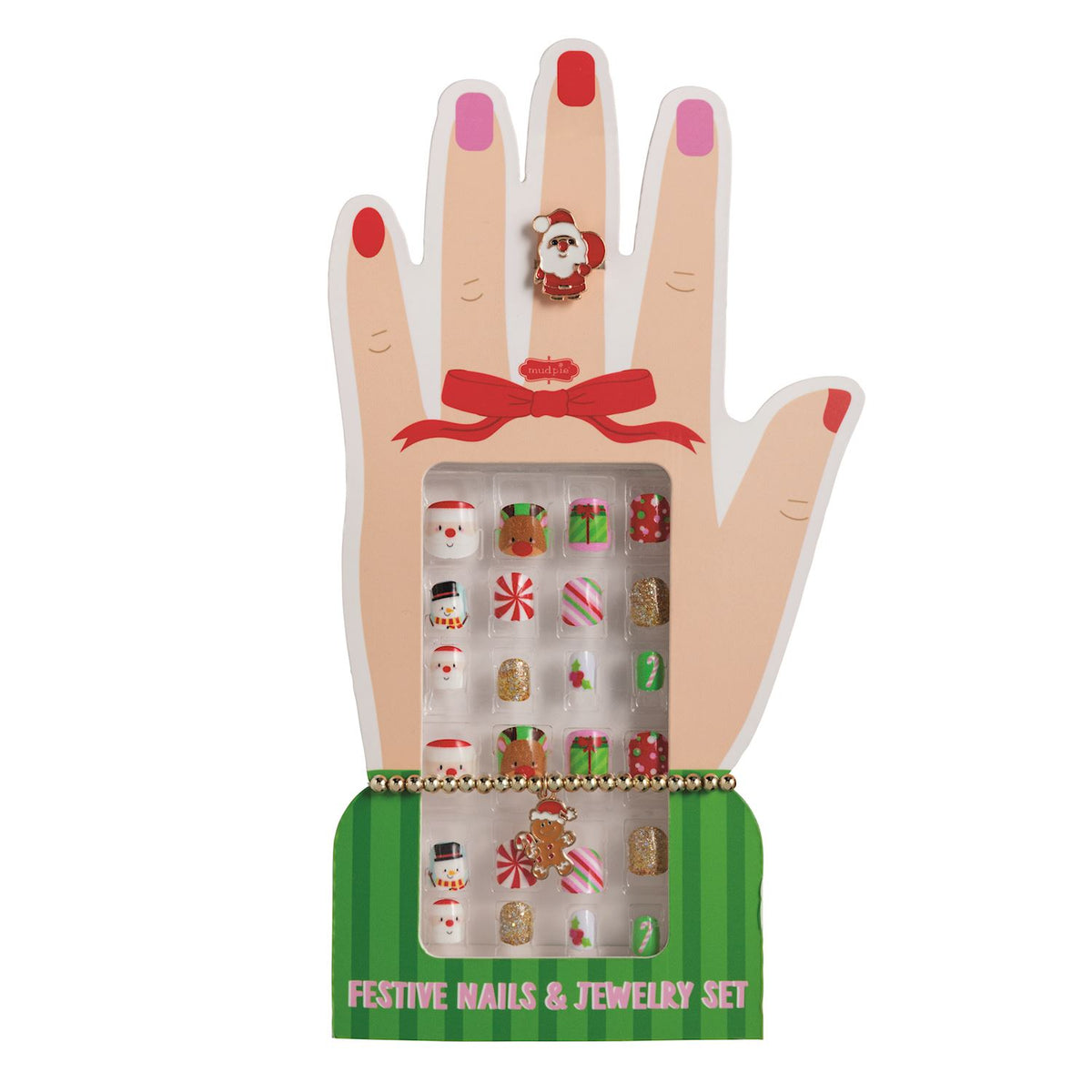 Christmas Nails & Jewelry Set - Red
