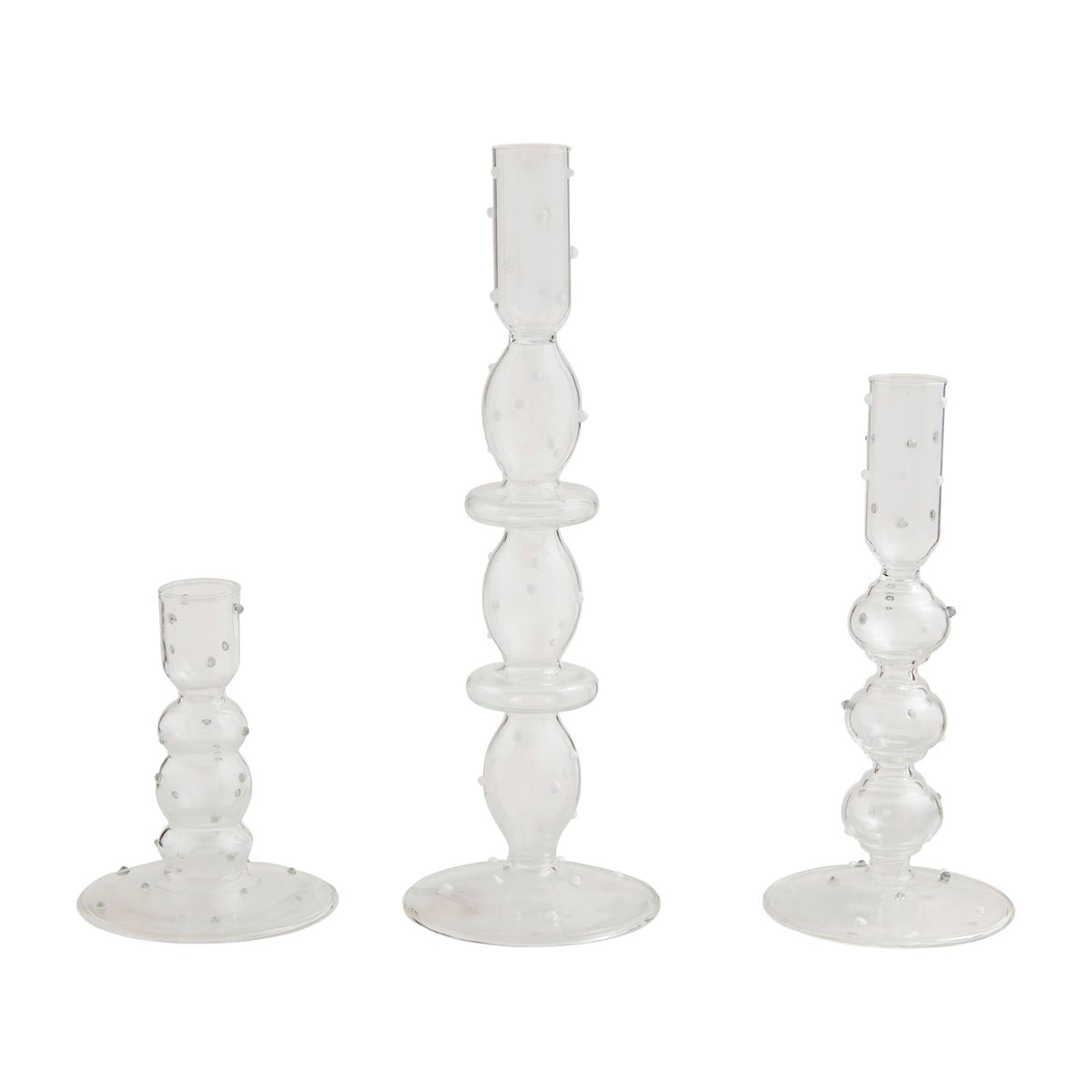 Small Dotted Glass Candlestick