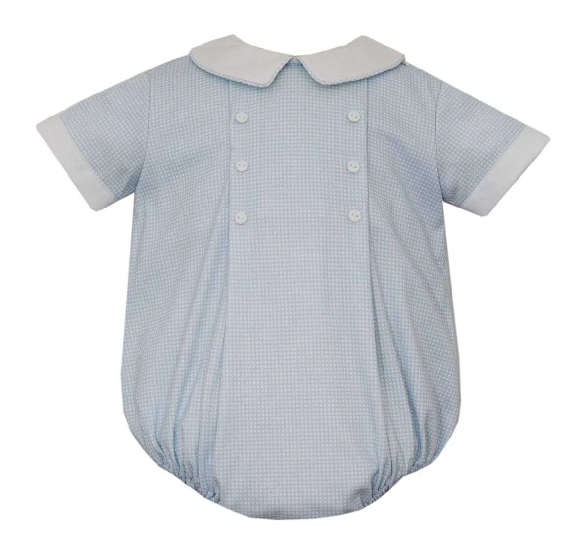 Blue/White Gingham Bubble Romper