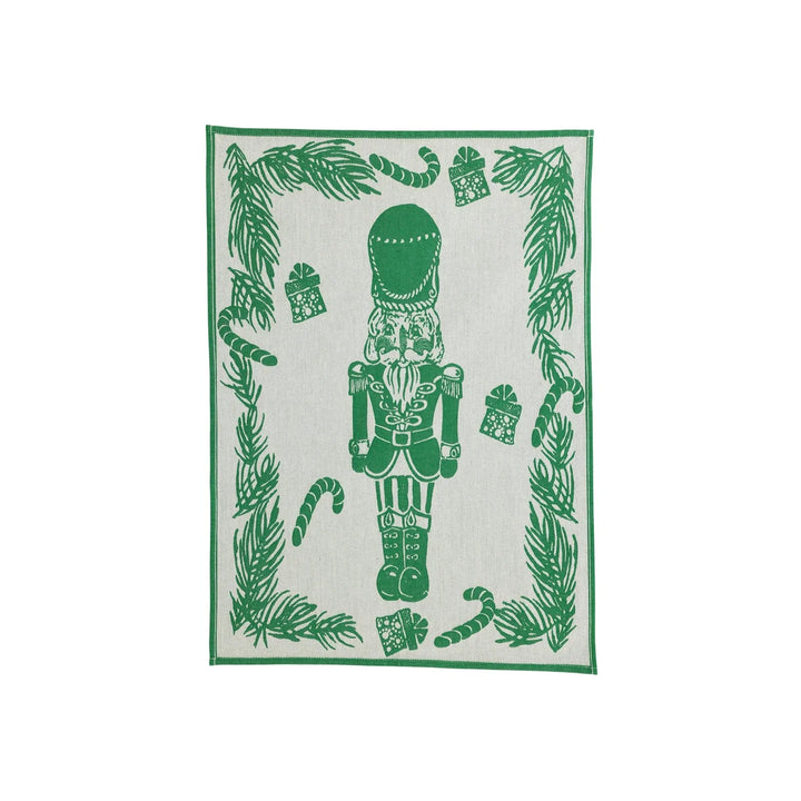 Strofinaccio Dish Towels - Green Nutcracker