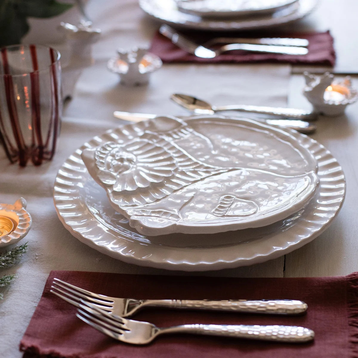 Pietra Natale Figural Santa Plate