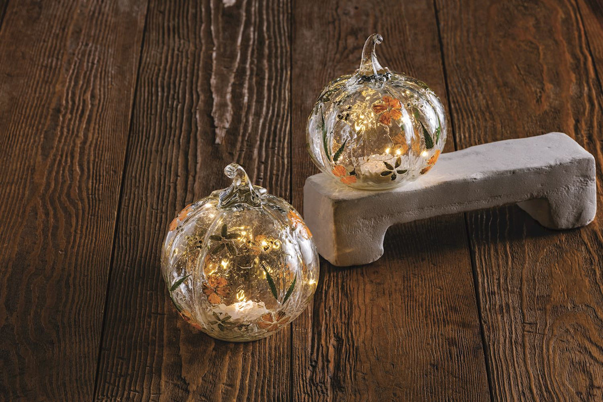 Gather LED Glass Pumpkin