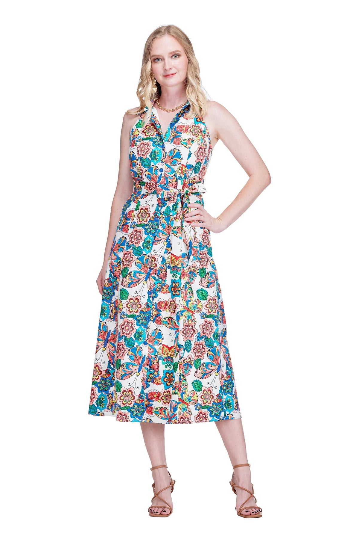 Artistic Flight Halter Maxi Dress