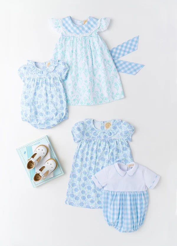 Ramona Ruffle Dress - Hydrangeas