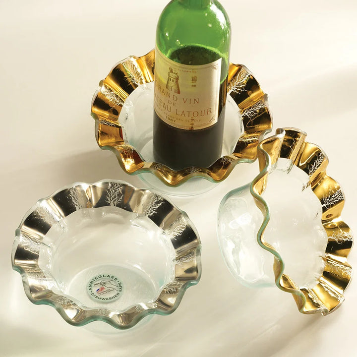 Ruffle Platinum Wine Coaster