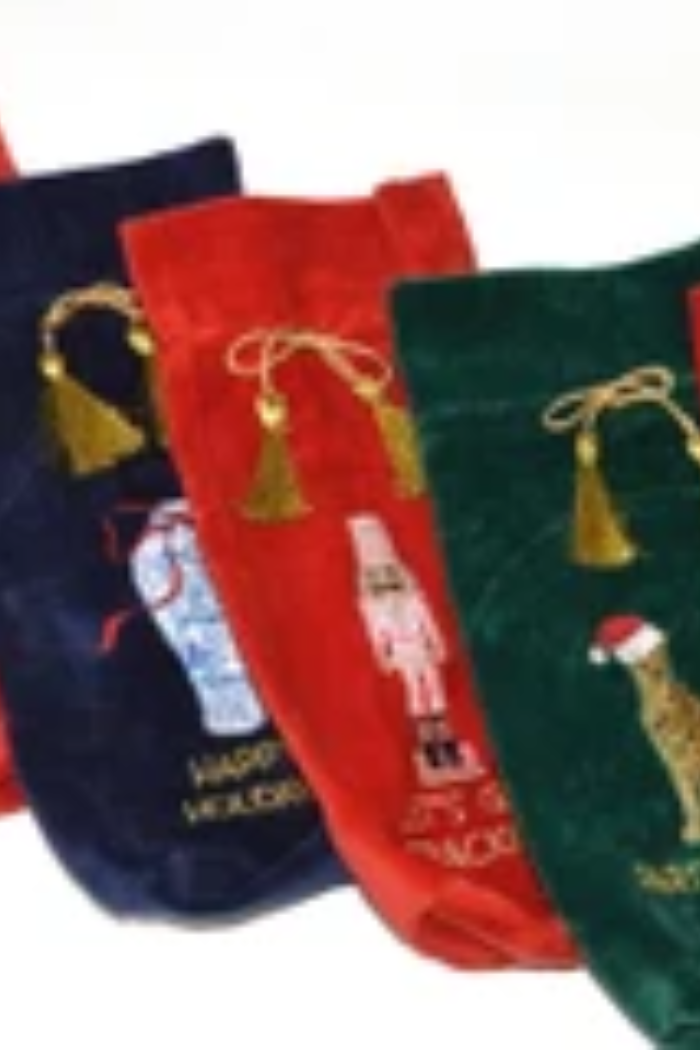 Embroidered Nutcracker Wine Bag