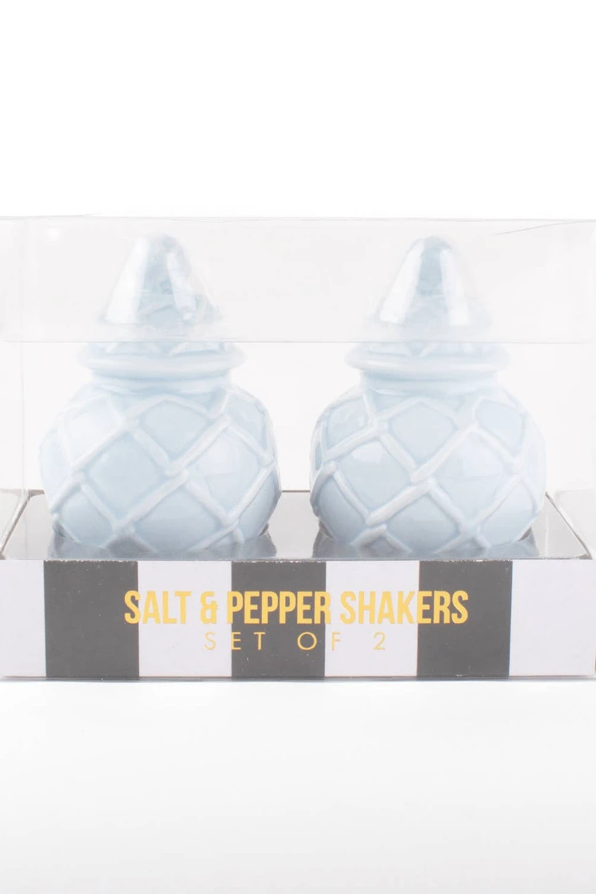 Blue Textured Jar Salt & Pepper Shaker Set