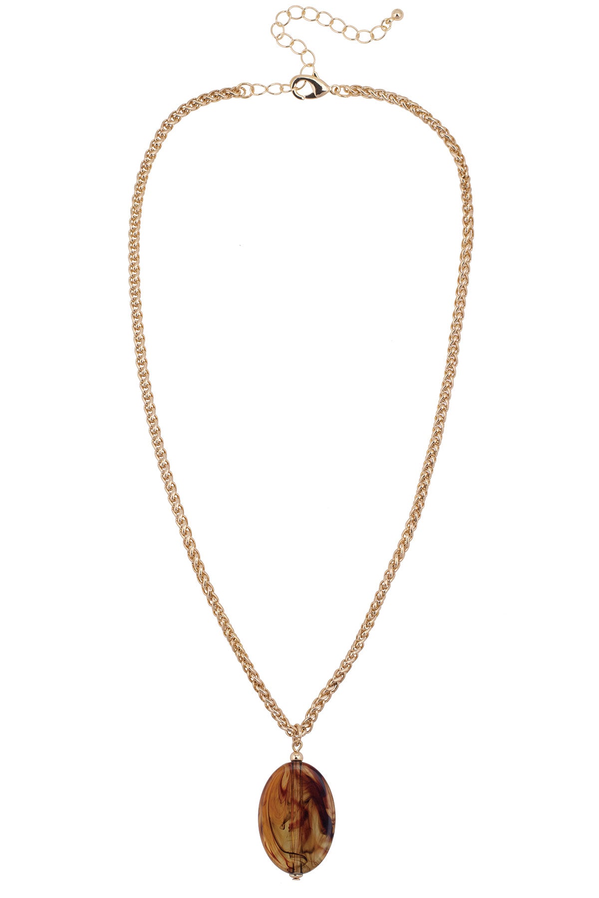 Pilar Resin Pendant Necklace Tortoise