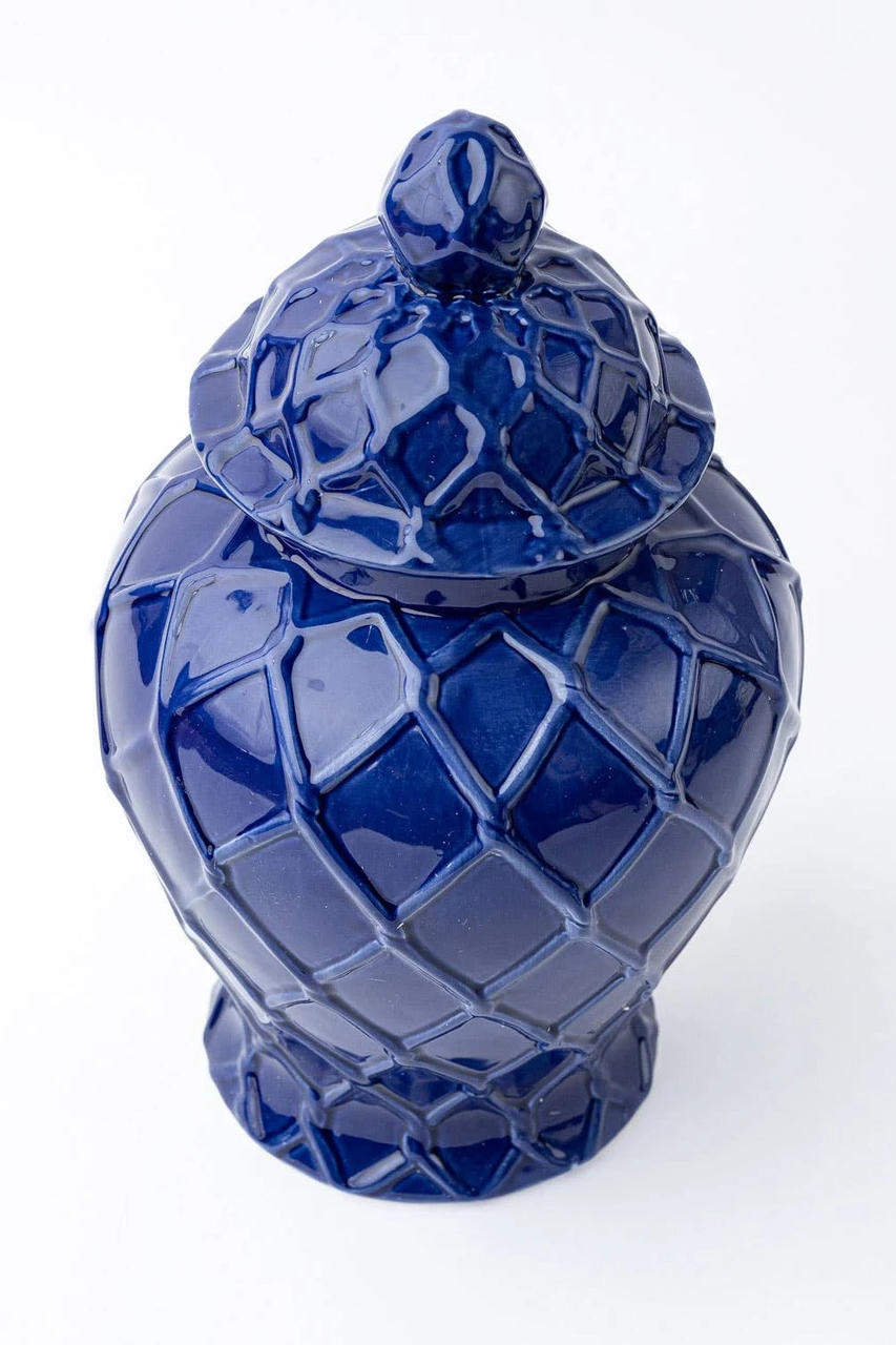Navy Large Textured Ginger Jar