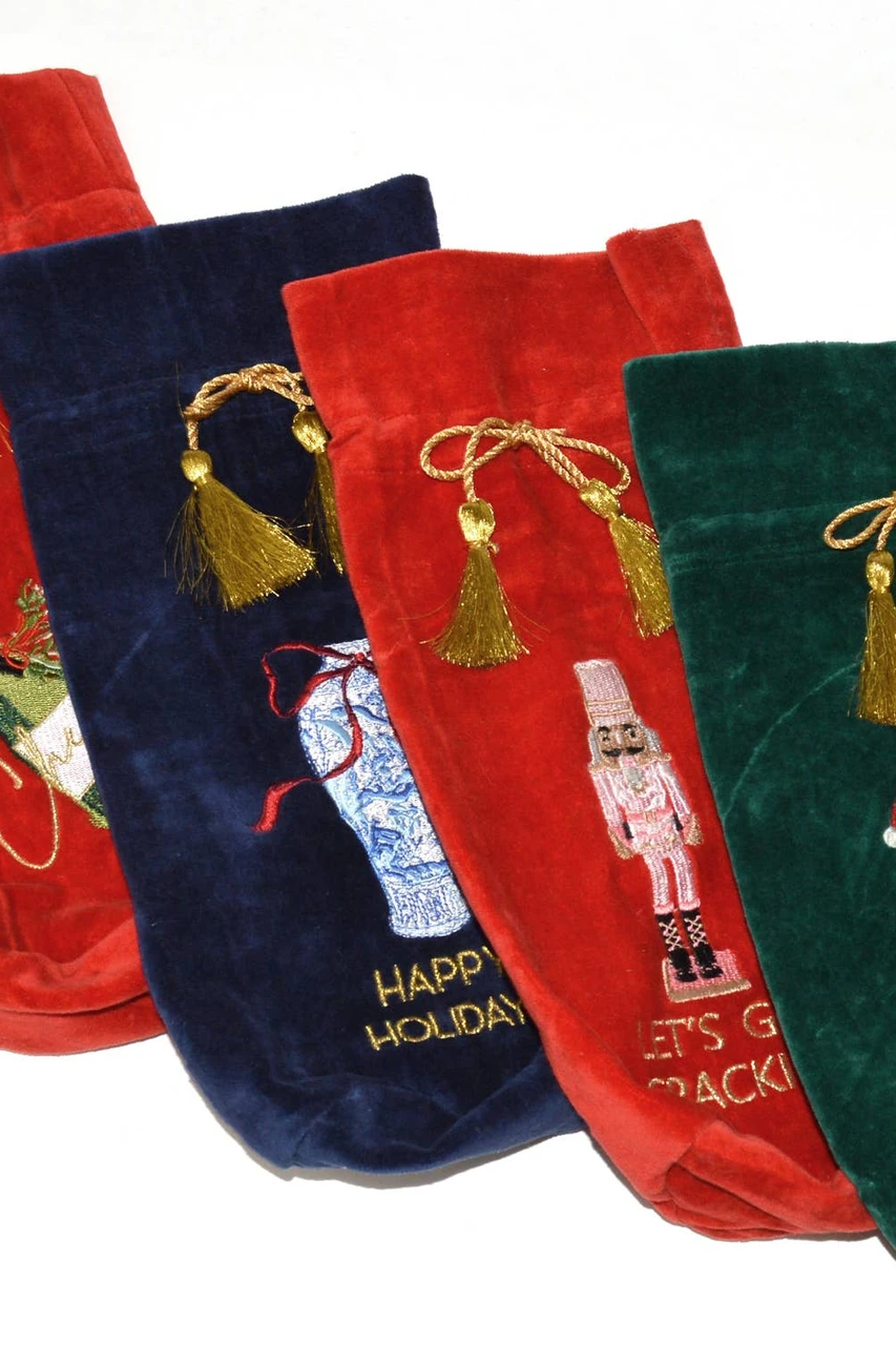 Embroidered Wine Bag-Ginger Jar