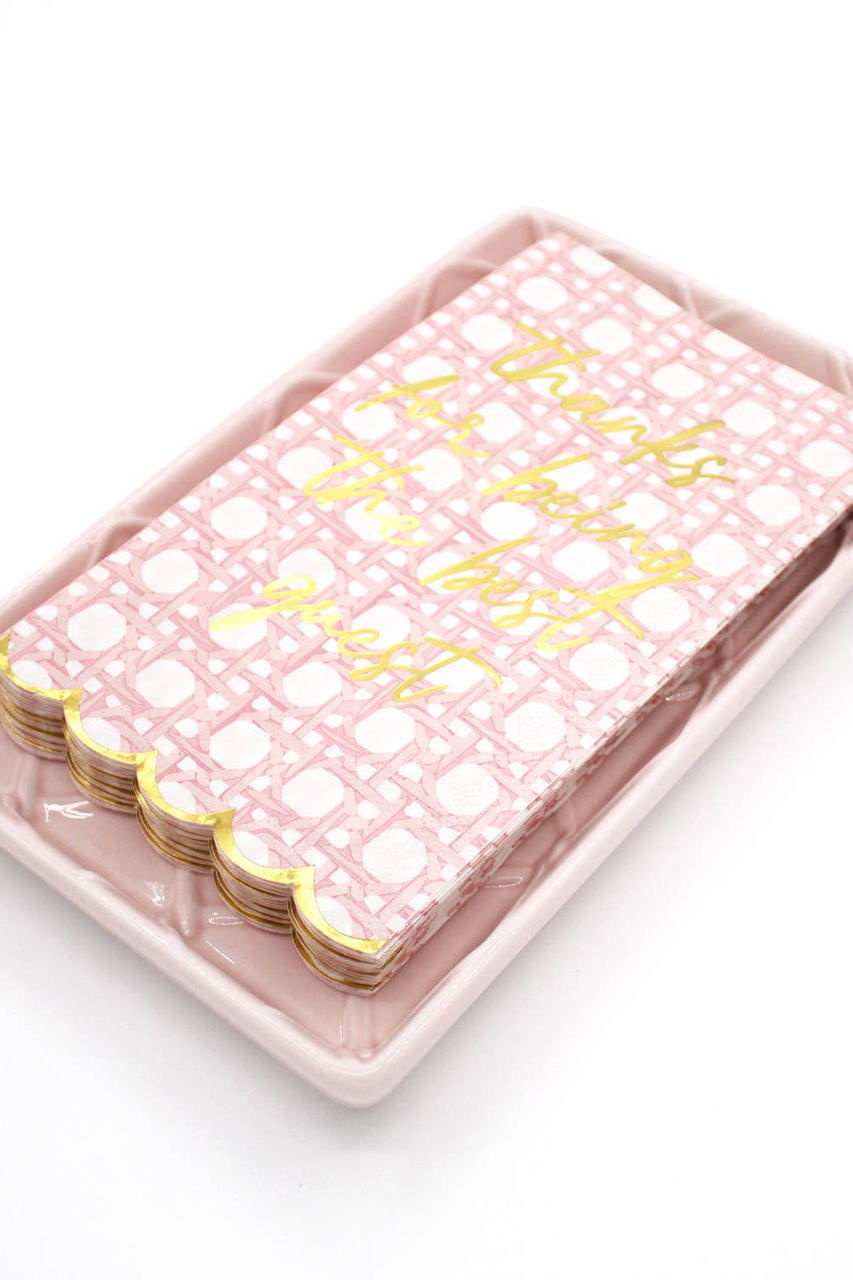 Pink Textured Guest Towel Tray