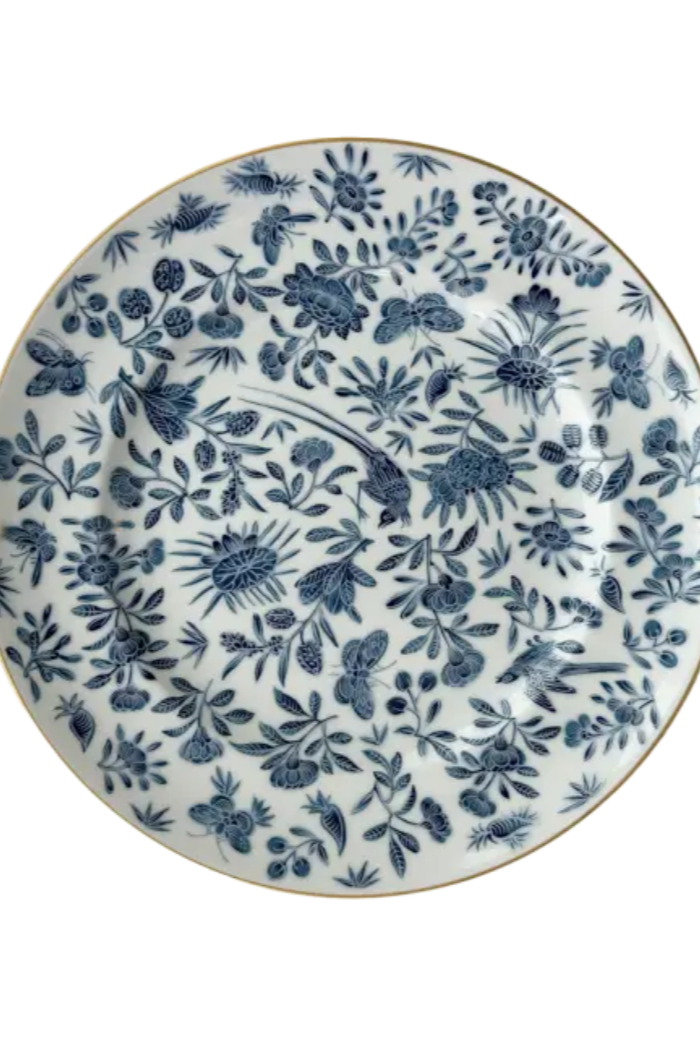 Sacred Bird Butterfly Blue Large Dinner Plate
