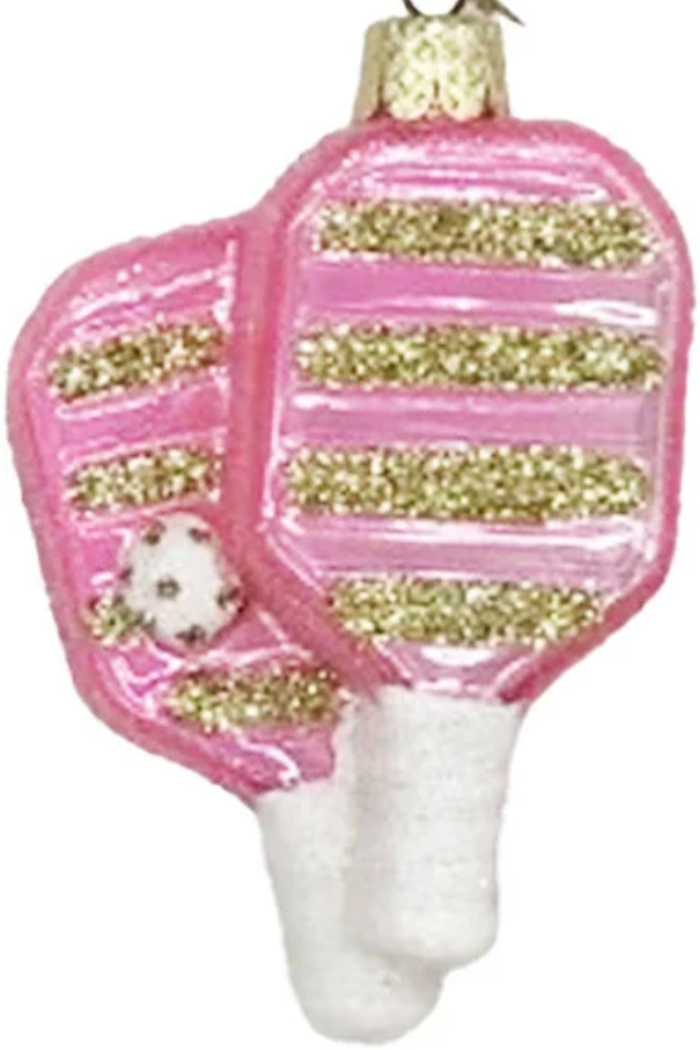 3.75" Pink Pickleball Ornament