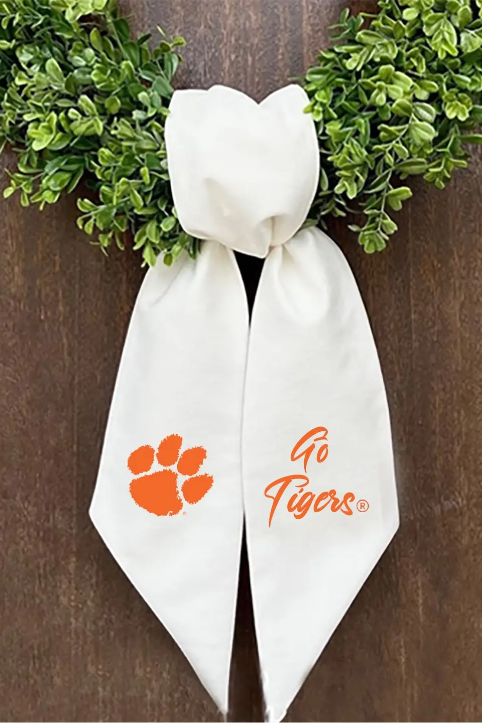 Clemson Logo Embroidered Wreath Sash