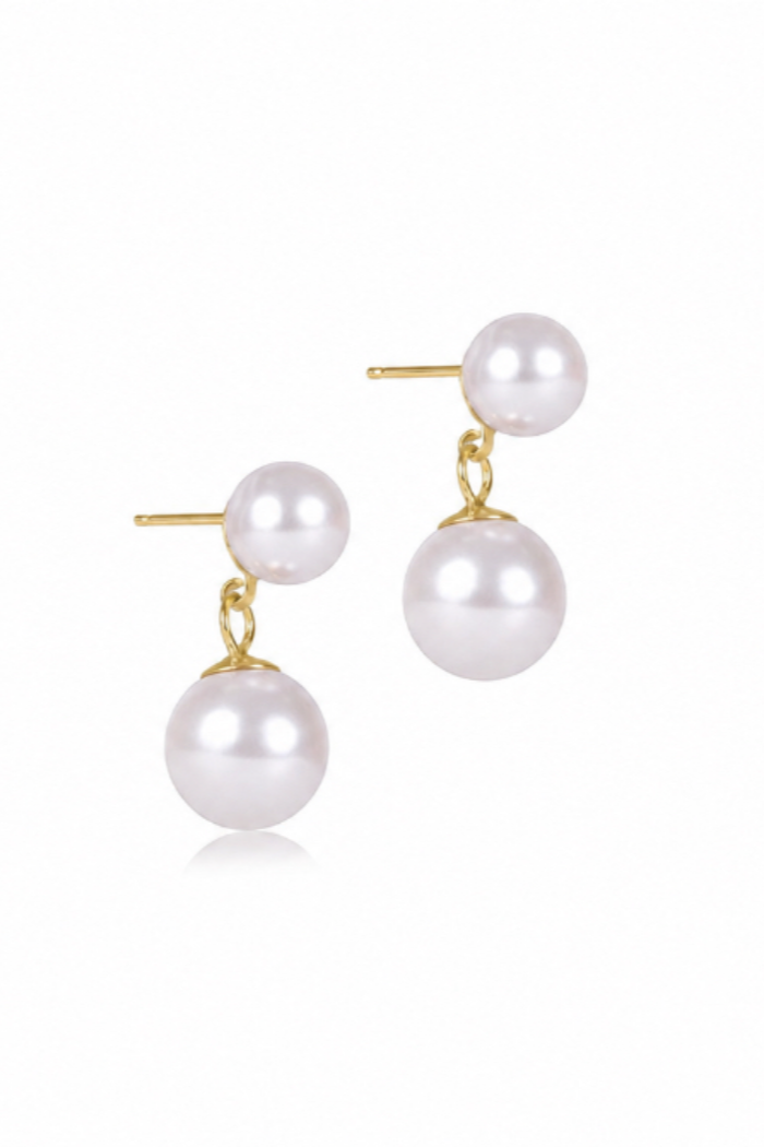 Classic Pearl 8mm Ball Drop Stud