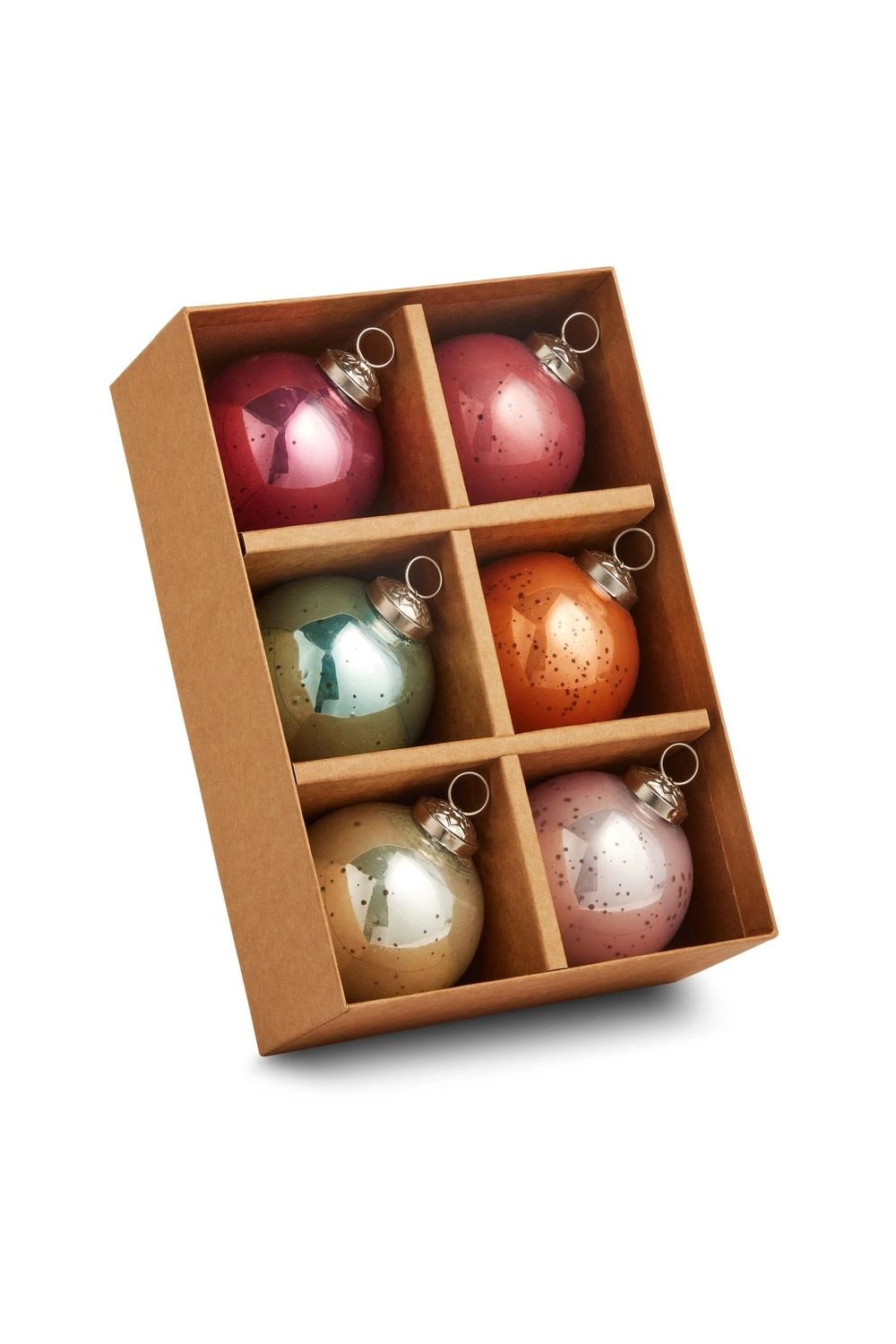 4" Box Multicolored Pearlescent Ball Ornaments