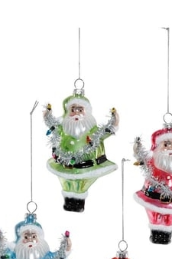 Glass Santa Ornament