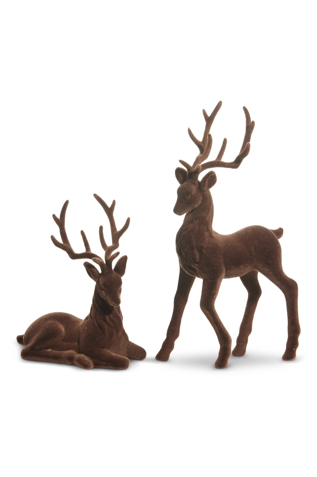15" Brown Flocked Deer