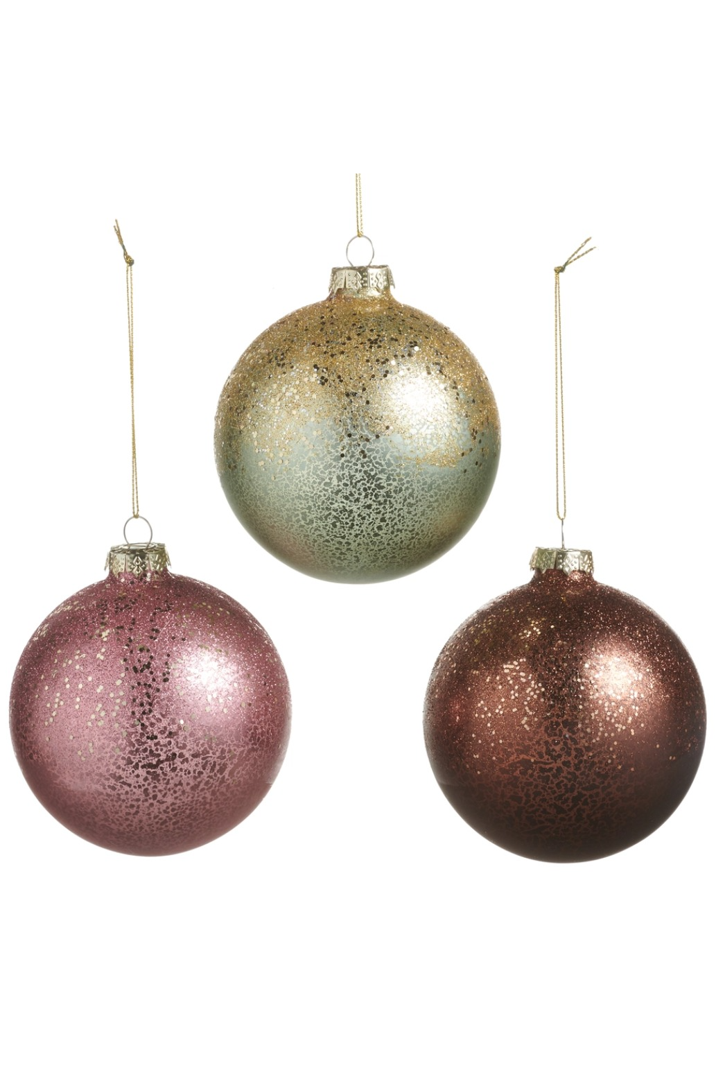 4" Antiqued Ball Ornaments