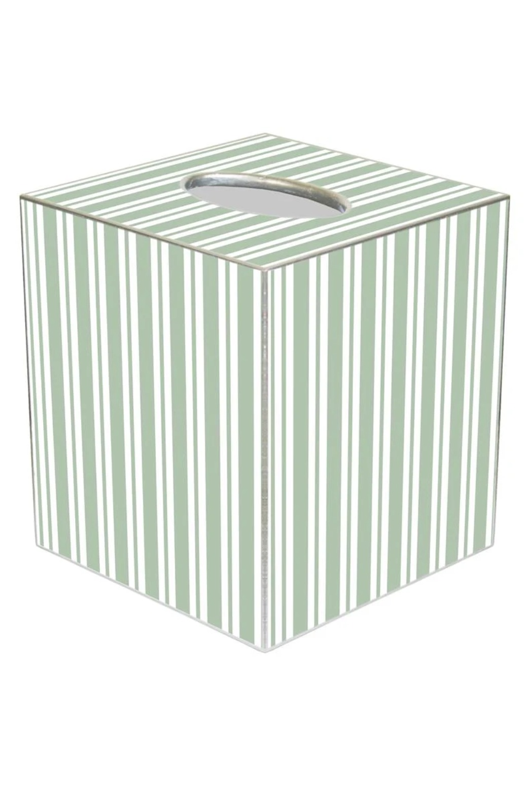 Sage Stripe Tissue Box Cover