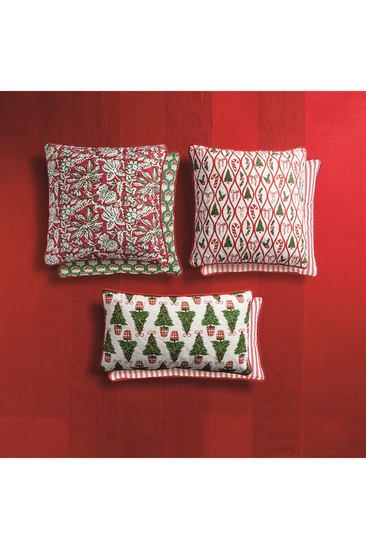 Tree Stripe Quilted Pillow