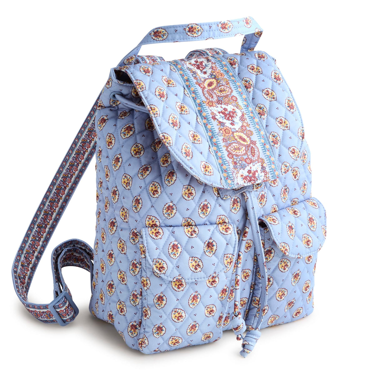 Dlx Drawstring Backpack Blue Leaf