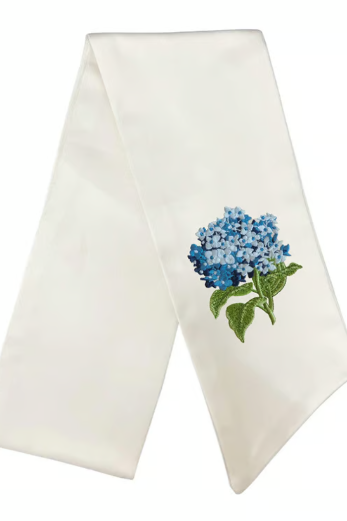 Hydrangea Wreath Sash Blue