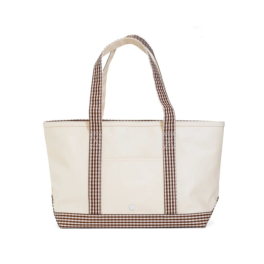Medium Canvas Coated Tote - Coco Gingham