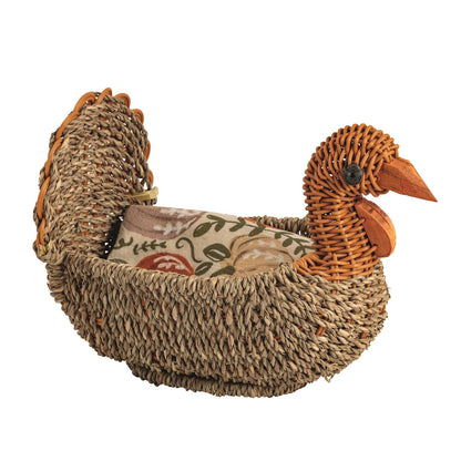 Woven Turkey Bread Basket set
