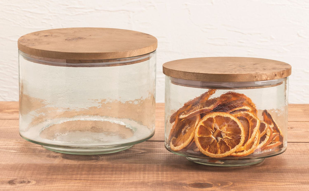 Burl Wood Lid Canister - Large