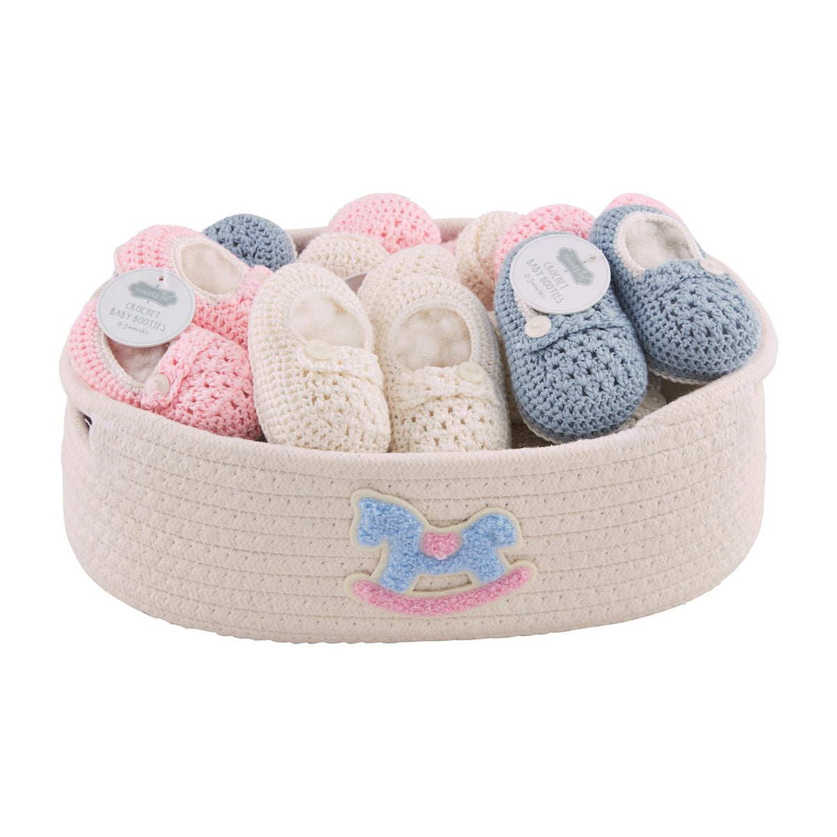 Ivory Crochet Baby Booties