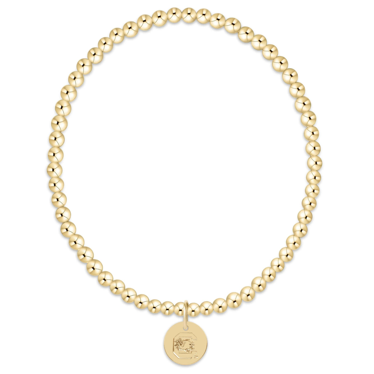 eCOLLEGIATE Extends Classic Gold 3mm Bracelet - South Carolina Disc