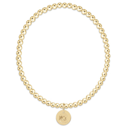 eCOLLEGIATE Extends Classic Gold 3mm Bracelet - South Carolina Disc