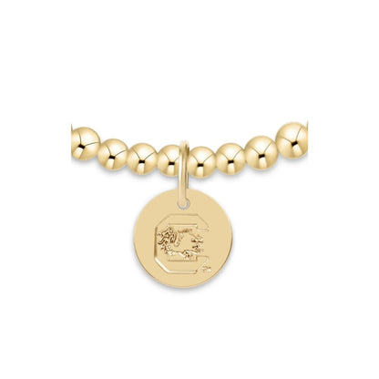 eCOLLEGIATE Extends Classic Gold 3mm Bracelet - South Carolina Disc