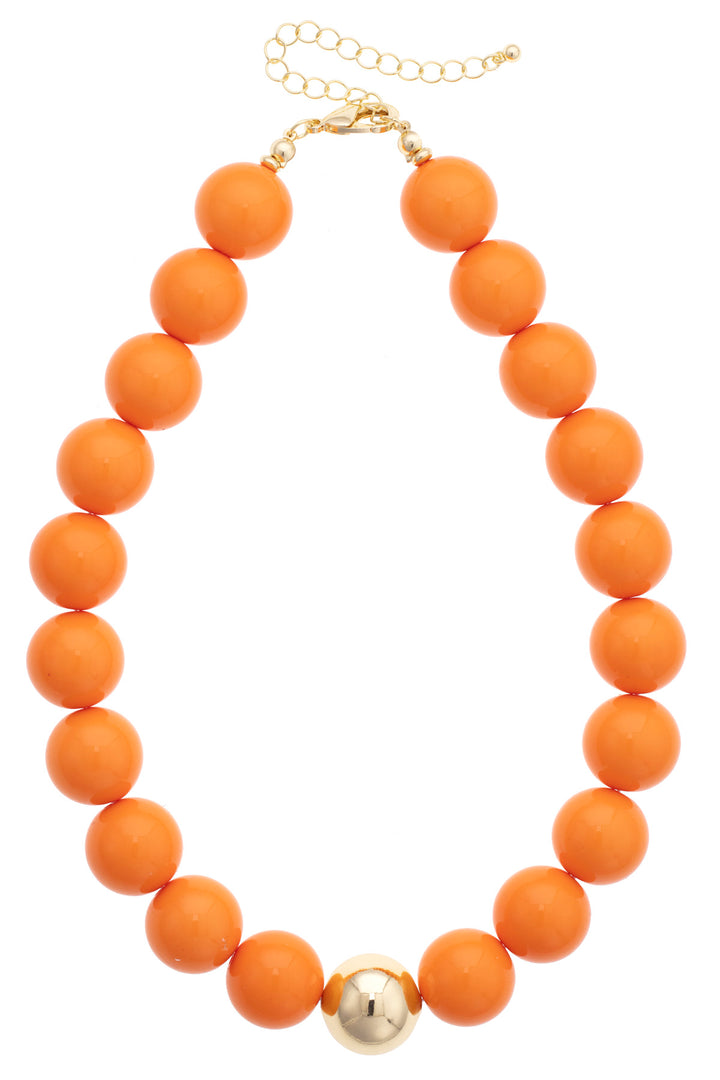 Marjorie Beaded Necklace - Orange