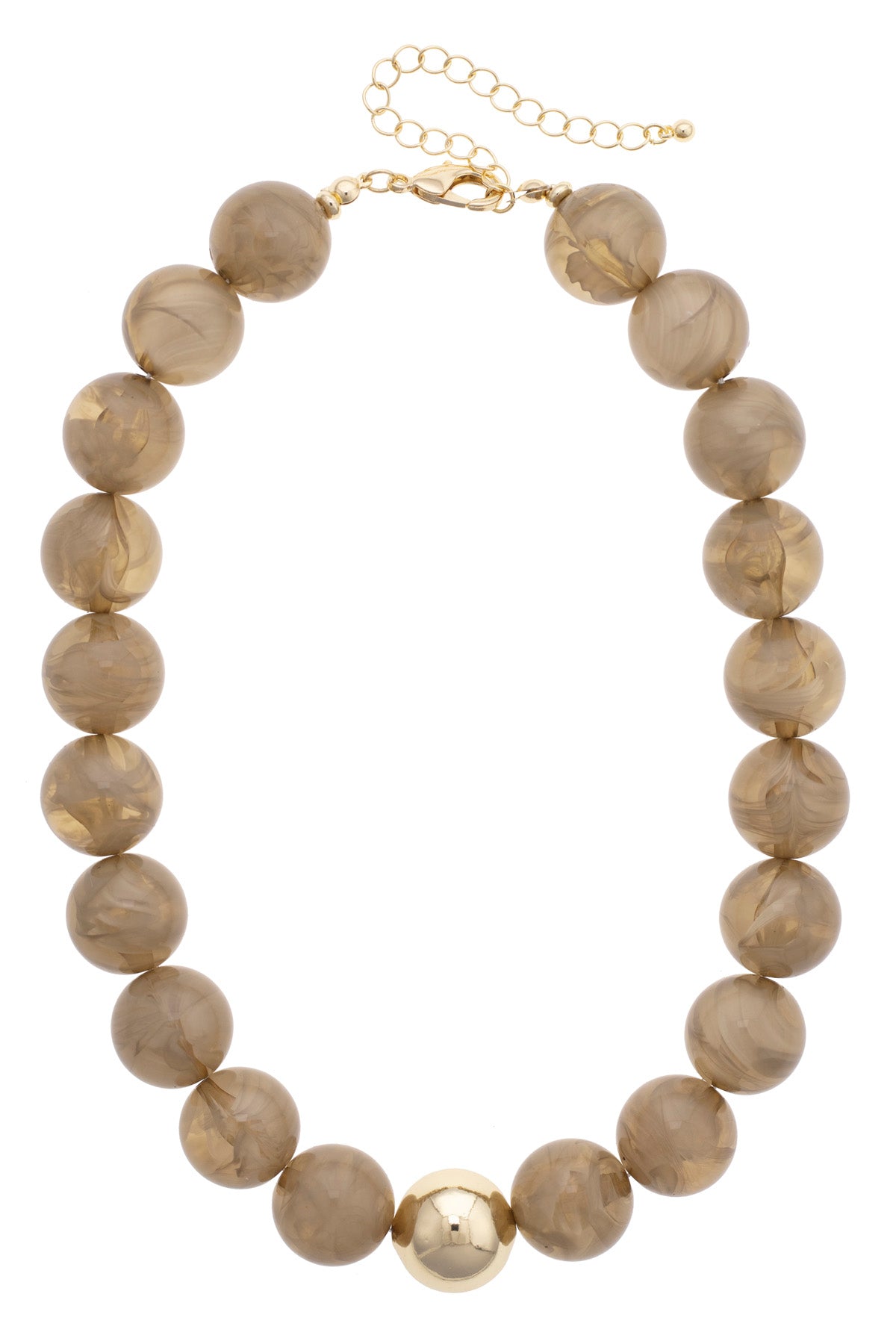 Marjorie Beaded Necklace - Taupe