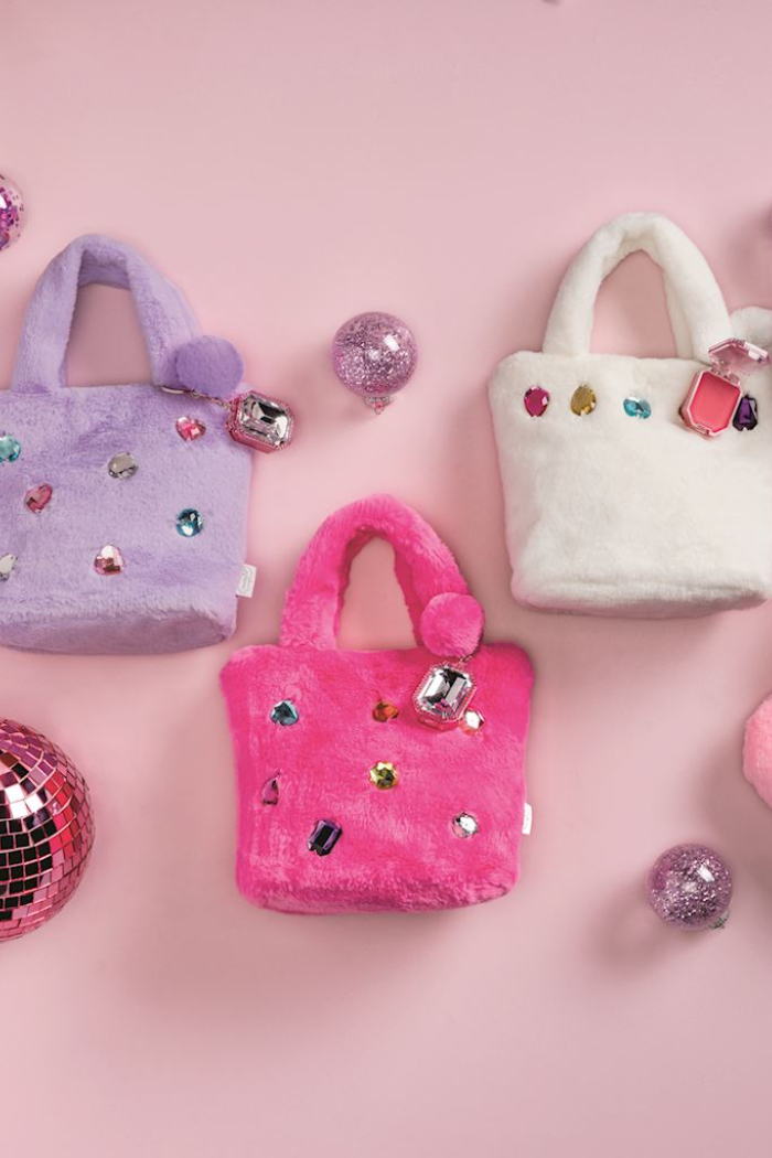 Glitzy Purses With Lip Gloss Keychains