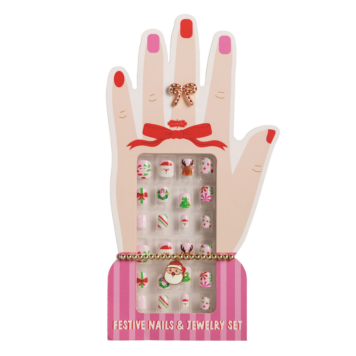Christmas Nails & Jewelry Set - Red