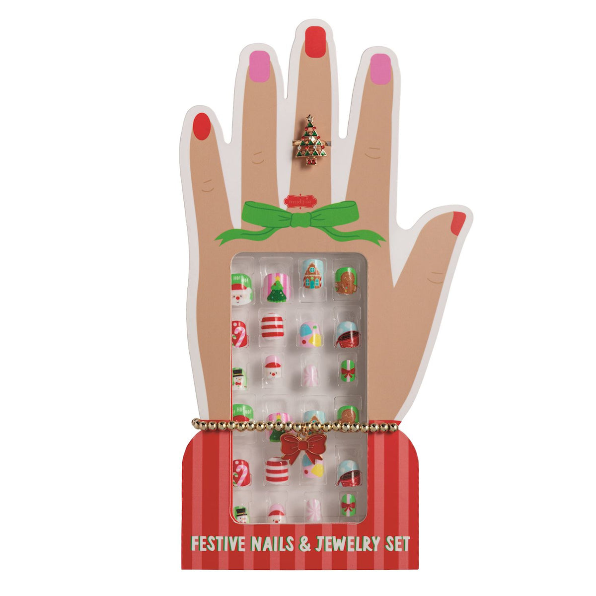 Christmas Nails & Jewelry Set - Red