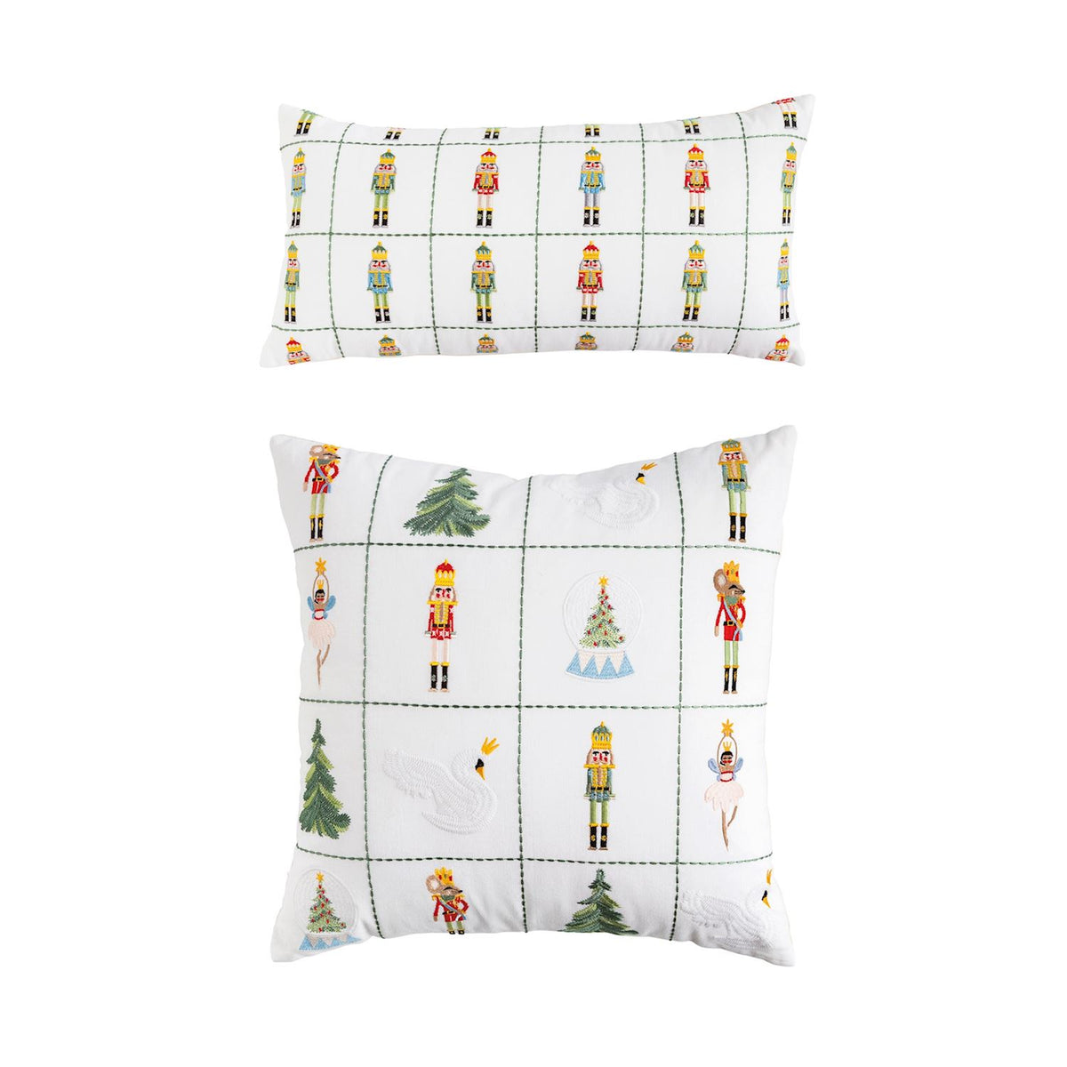 Embroidered Nutcracker Pillows
