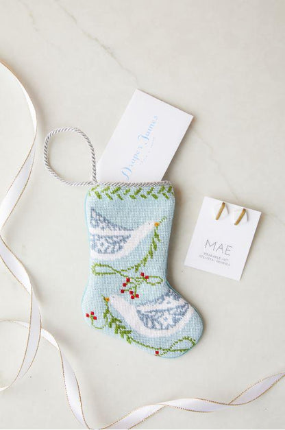 PEACE ON EARTH BLUE Stocking Ornament
