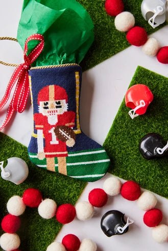 'Tight End Tidings' Football Nutcracker Stocking